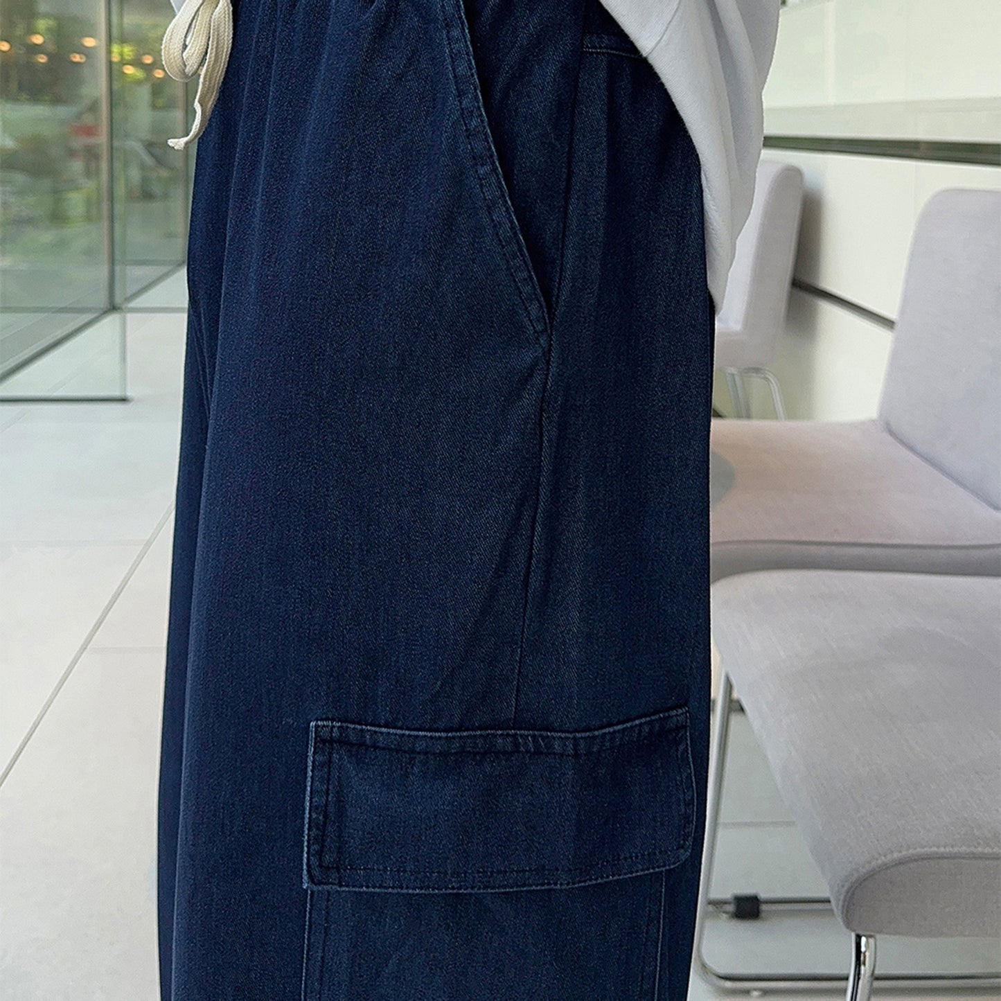 Summer Denim Cargo Pants