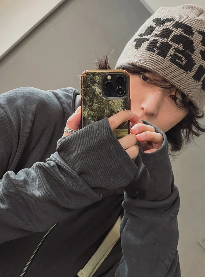 layered gloves hoodie jacket