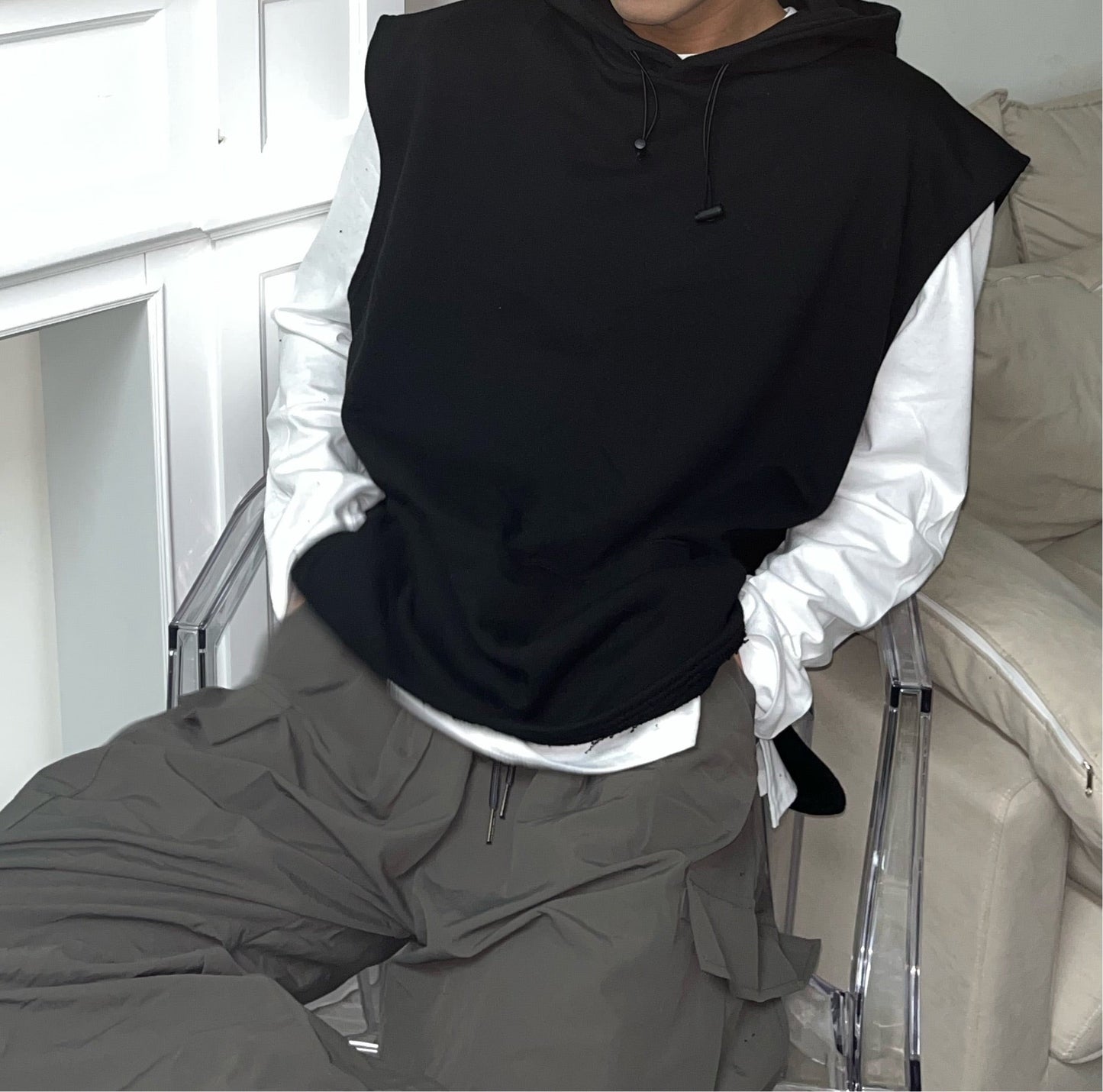 Have a blast hoodie vest #PB026