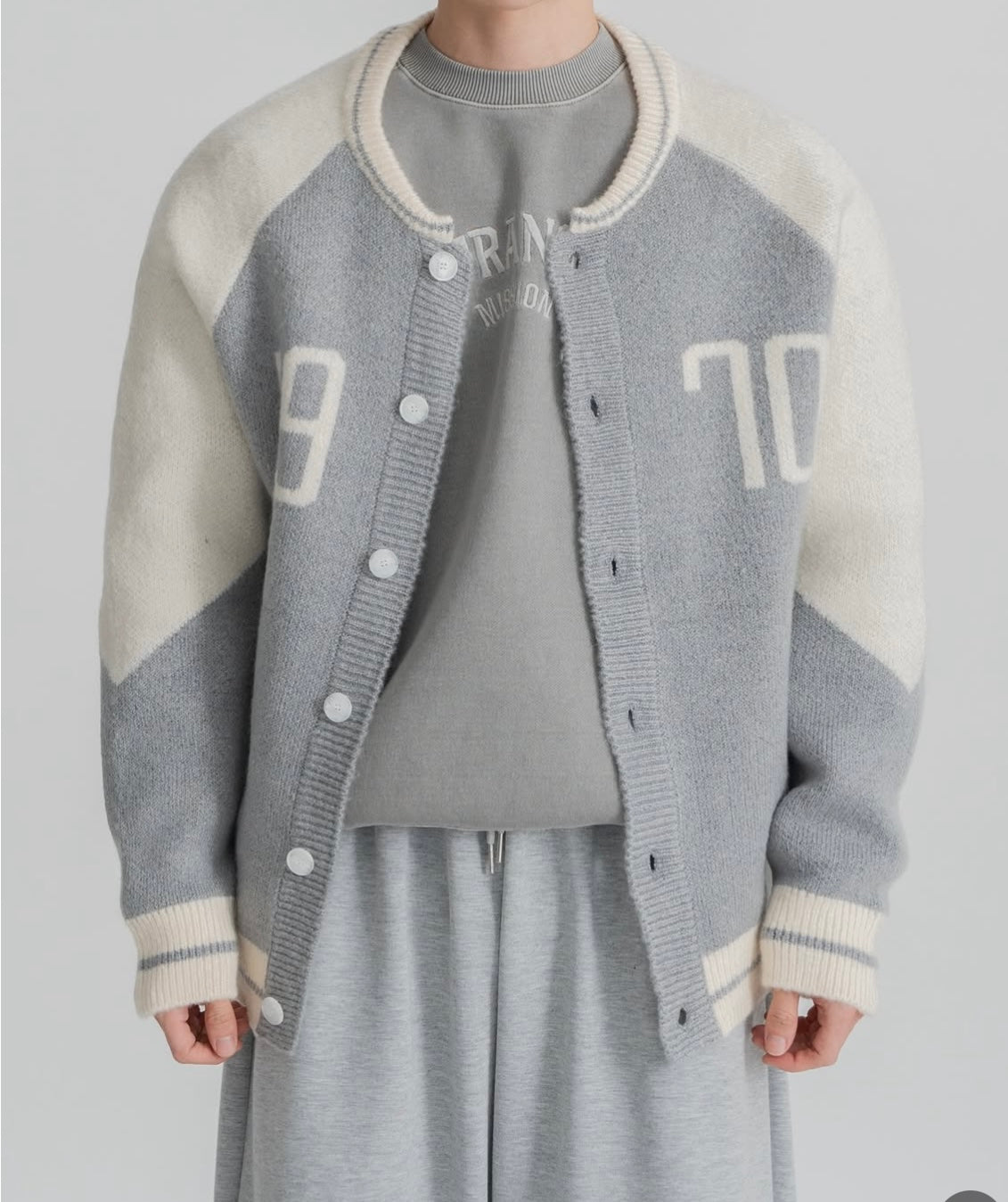1970 mixed fabric cardigan