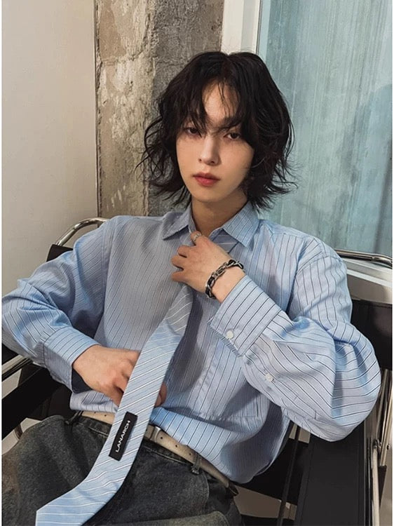 Striped cropped shirt