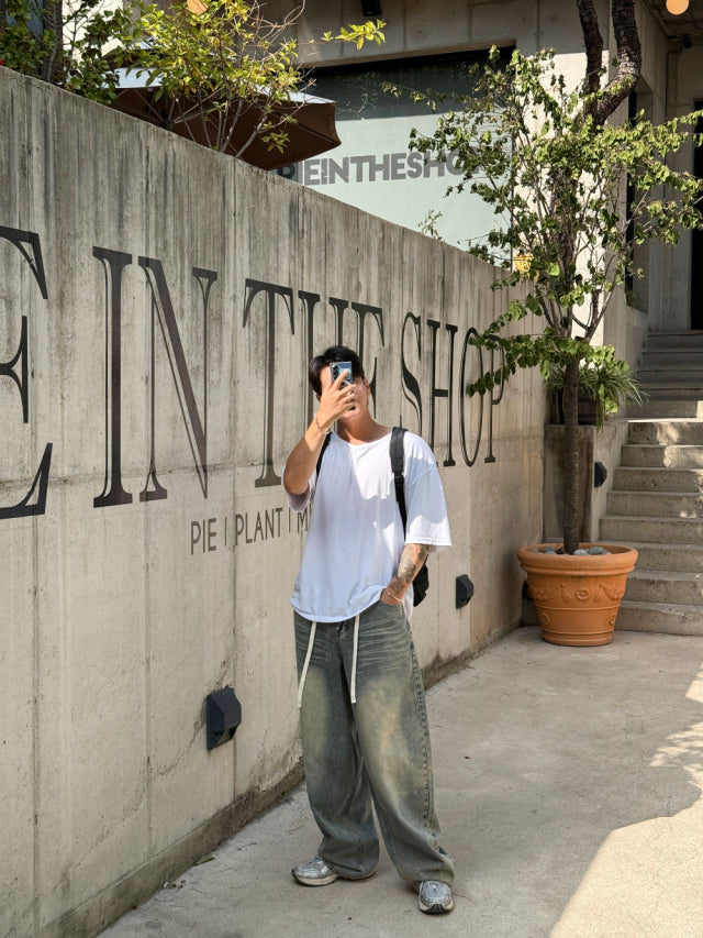Washed Wide Pants