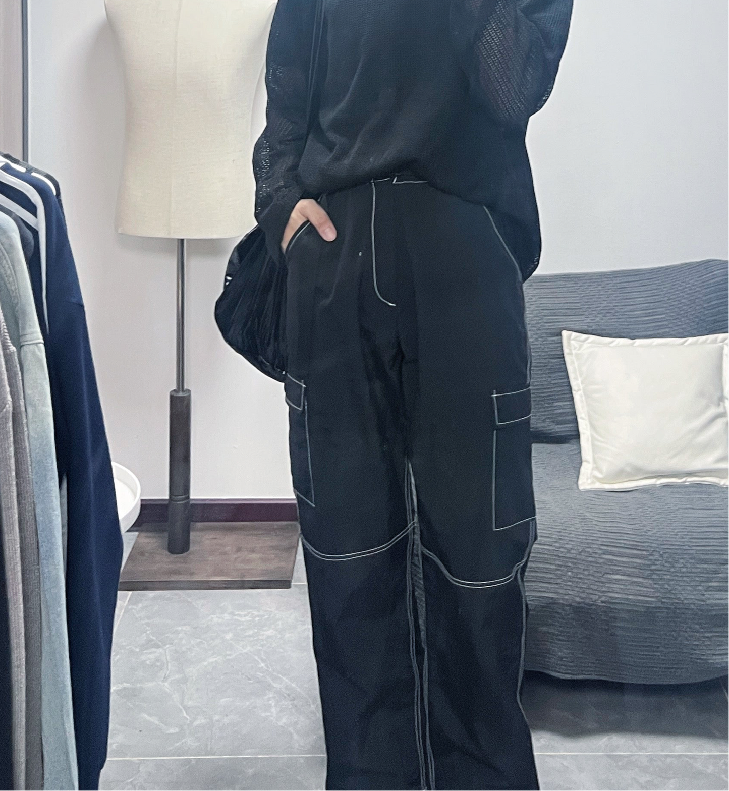 BROKEN LINE cargo pants #PB009