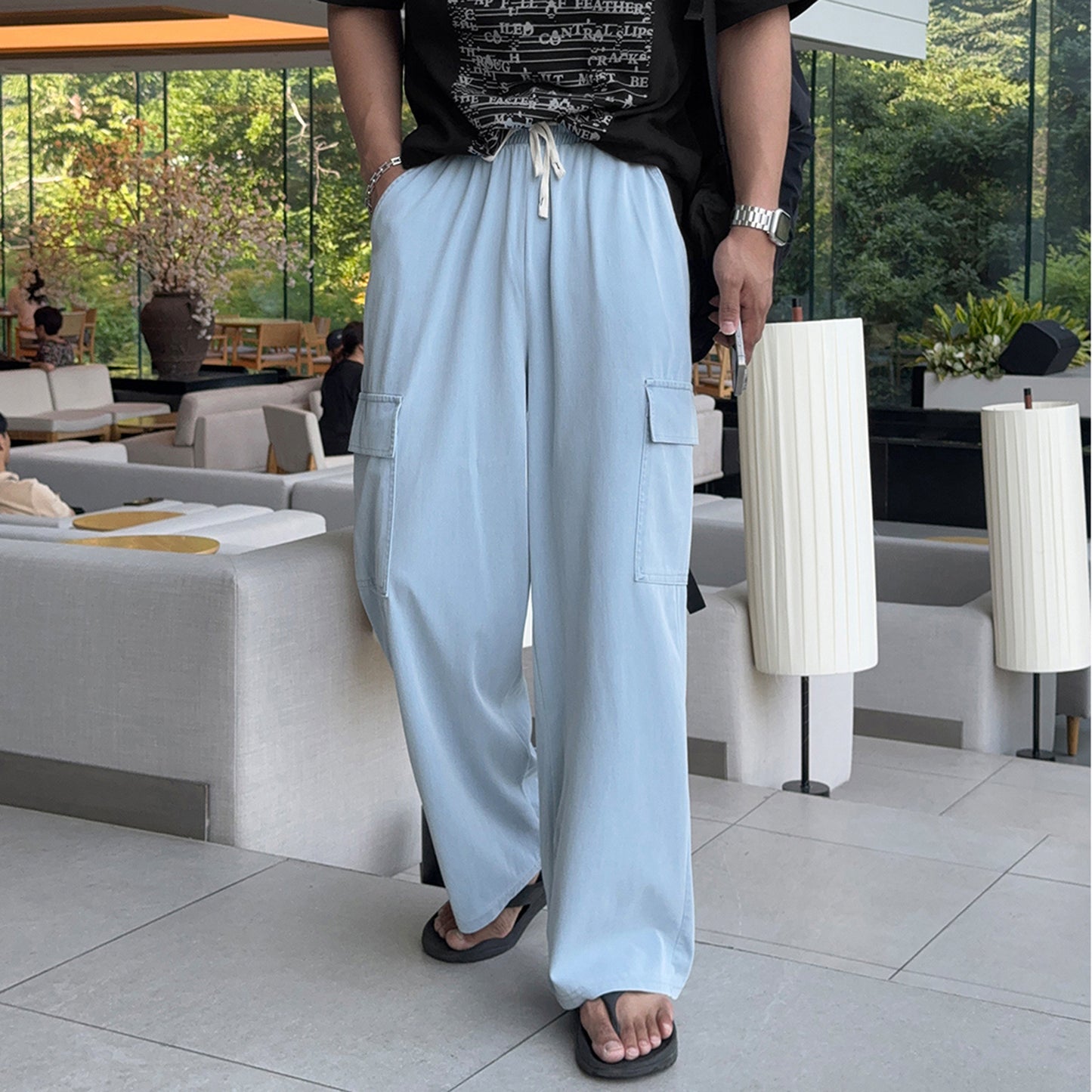 Summer Denim Cargo Pants