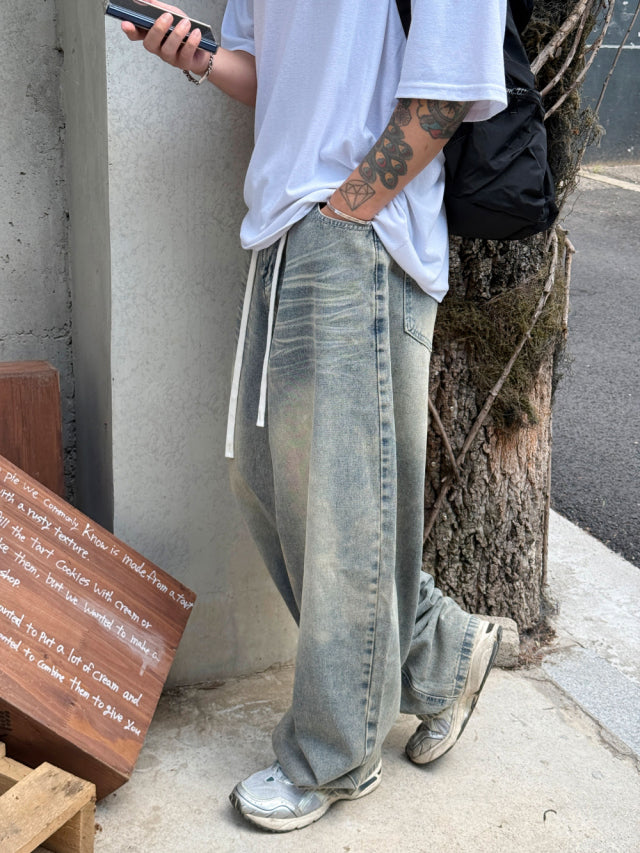Washed Wide Pants