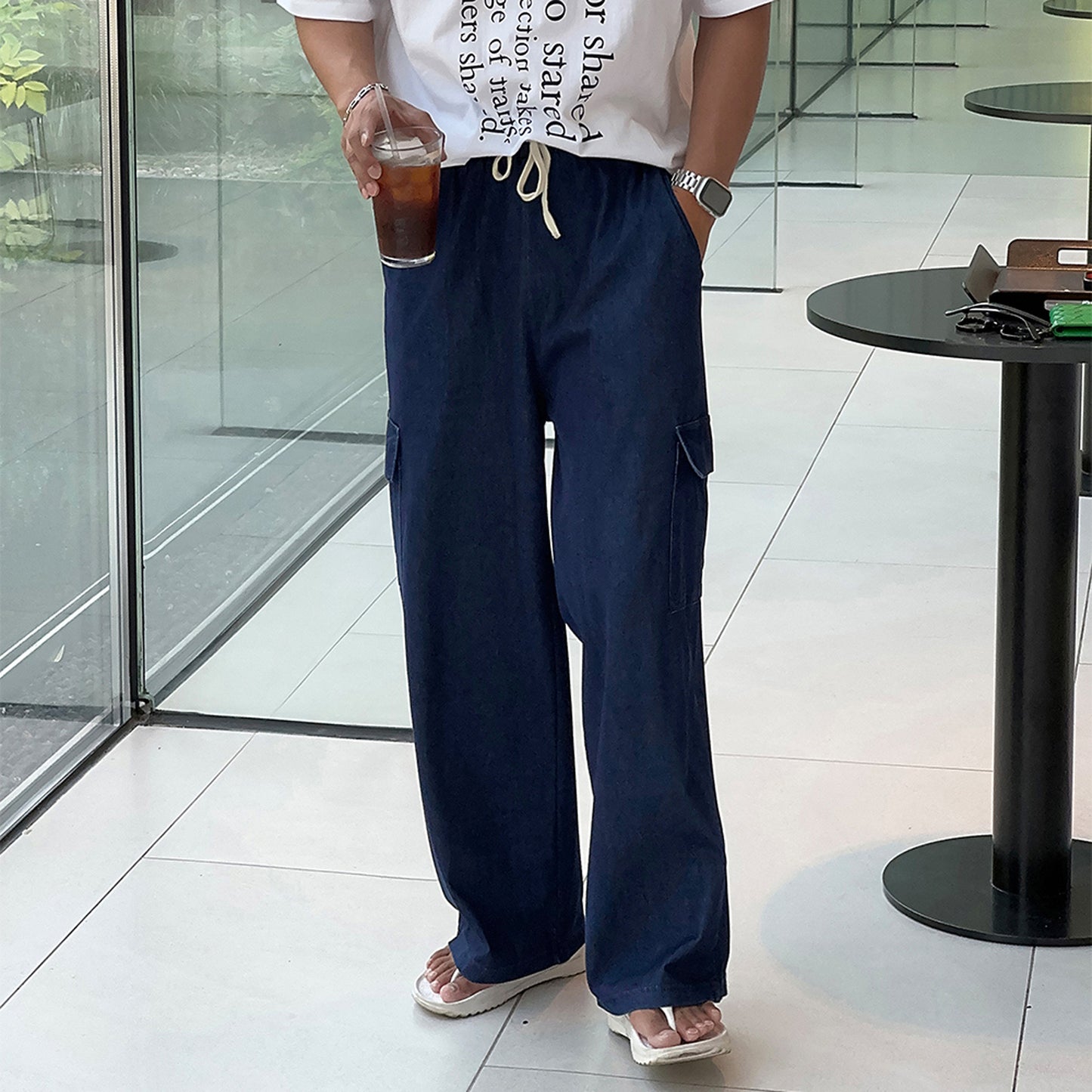 Summer Denim Cargo Pants