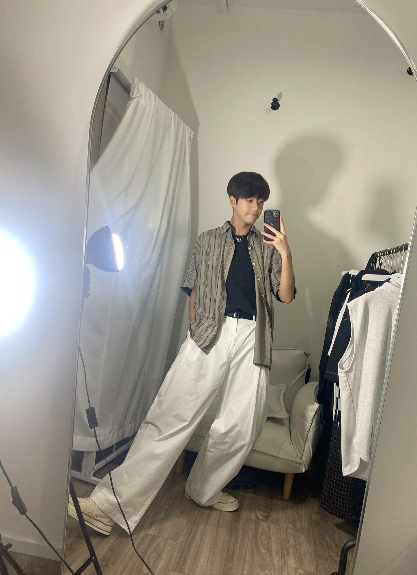 White Wide Pants #PB043