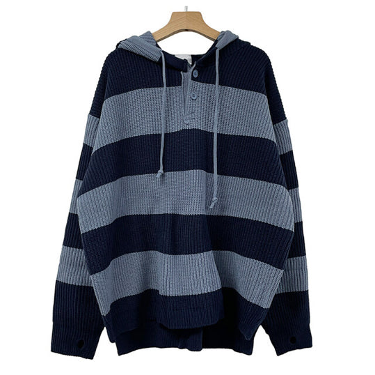 Striped Line knit Hoodie