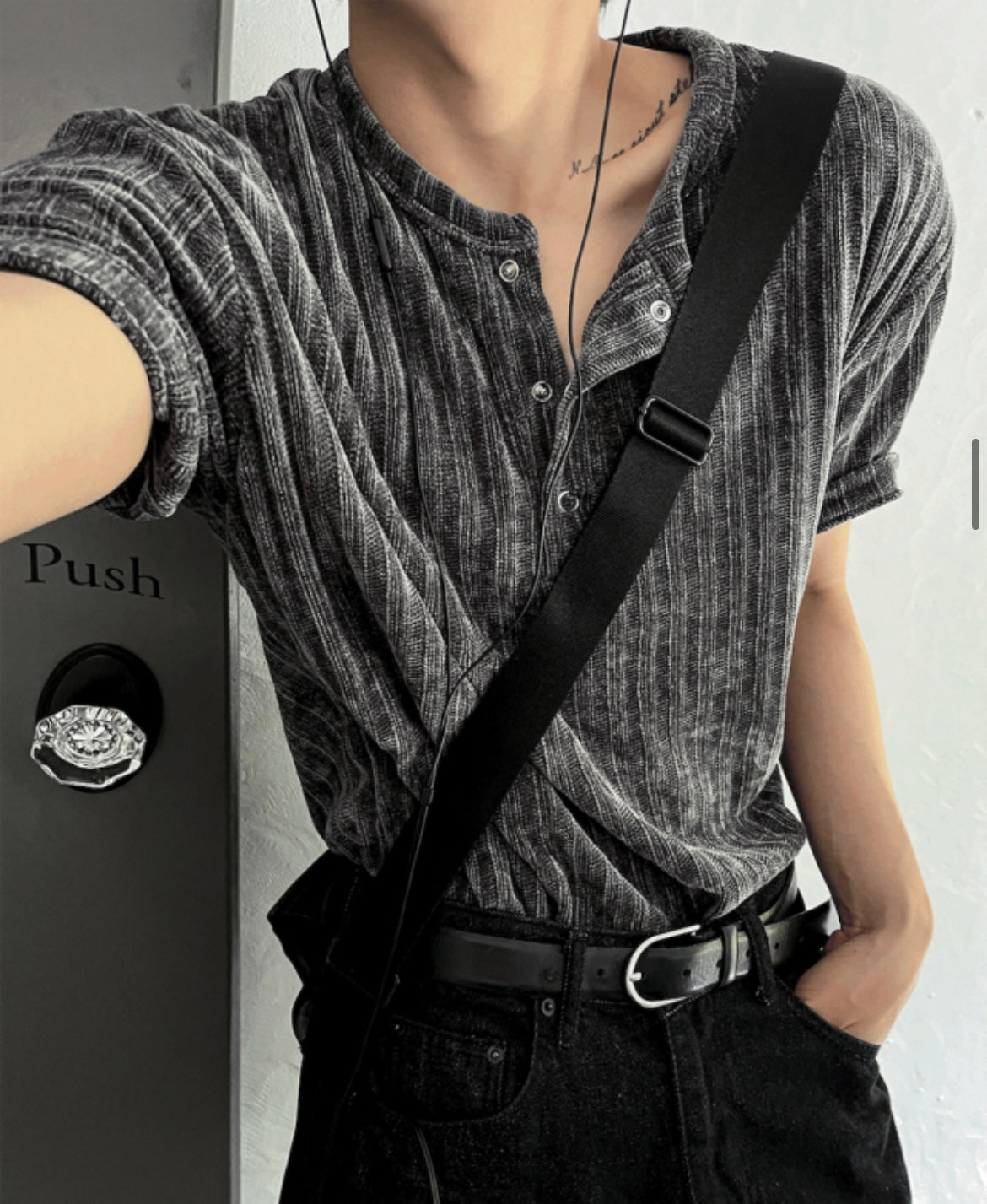 Button Velvet Shirt #PB088