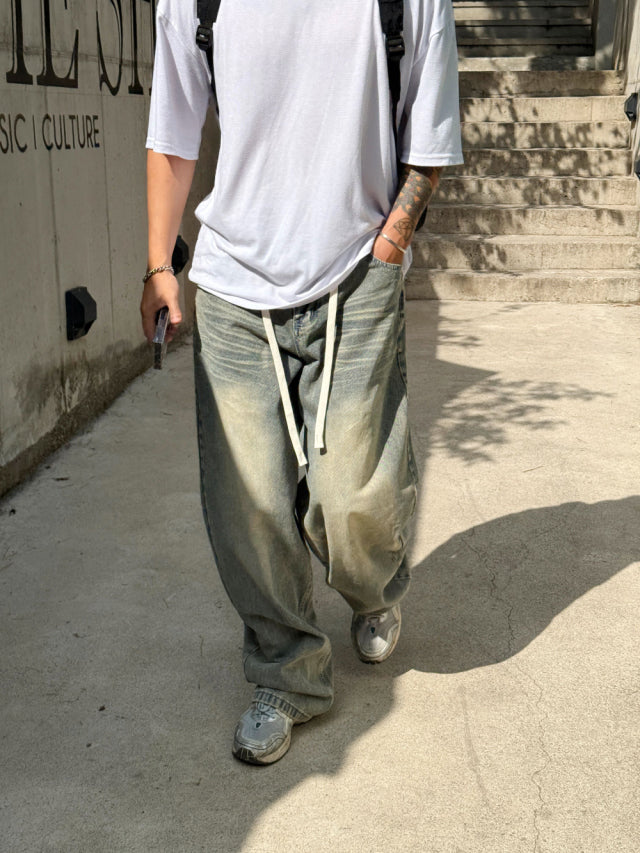 Washed Wide Pants