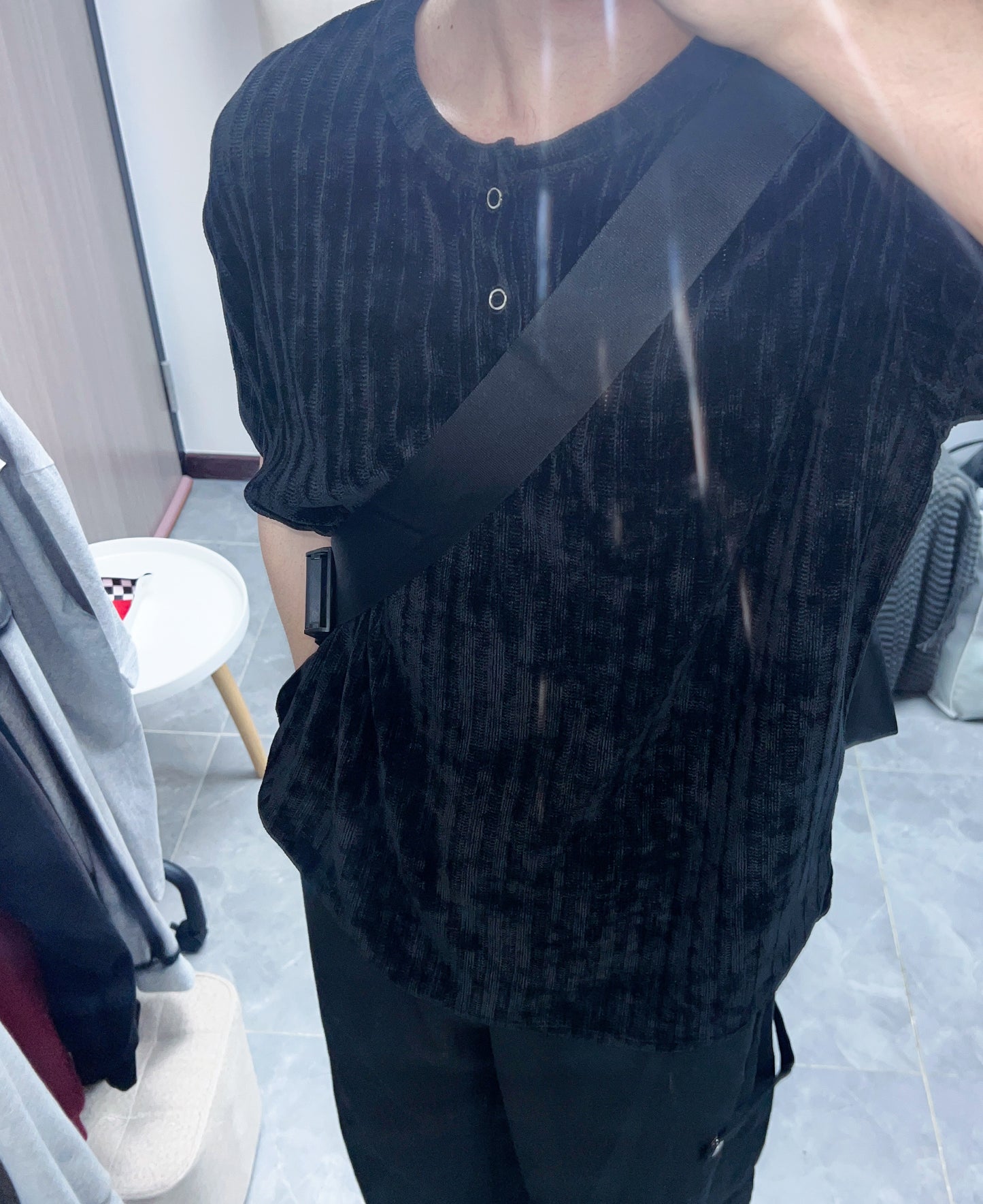 Button Velvet Shirt #PB088