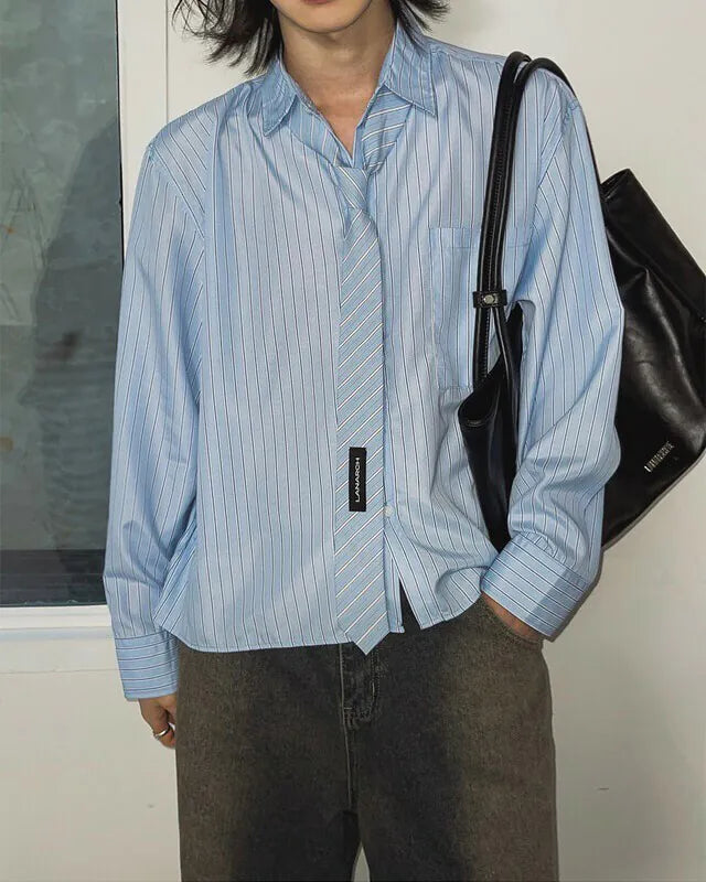 Striped cropped shirt