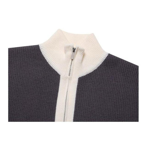 Gentle Color Block Knit Cardigan