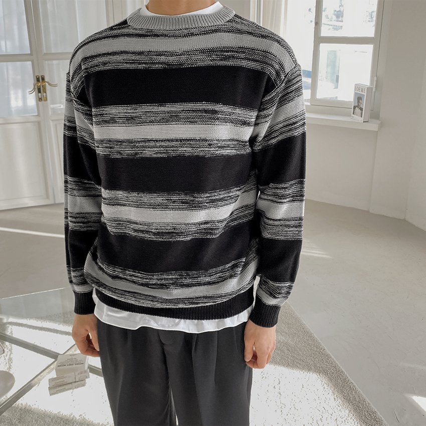 Gradation Line Slit Knit