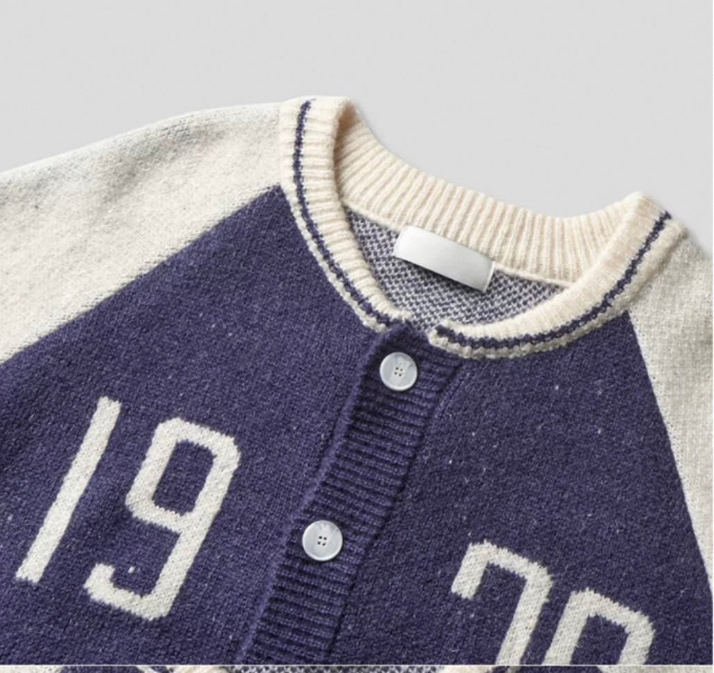 1970 mixed fabric cardigan
