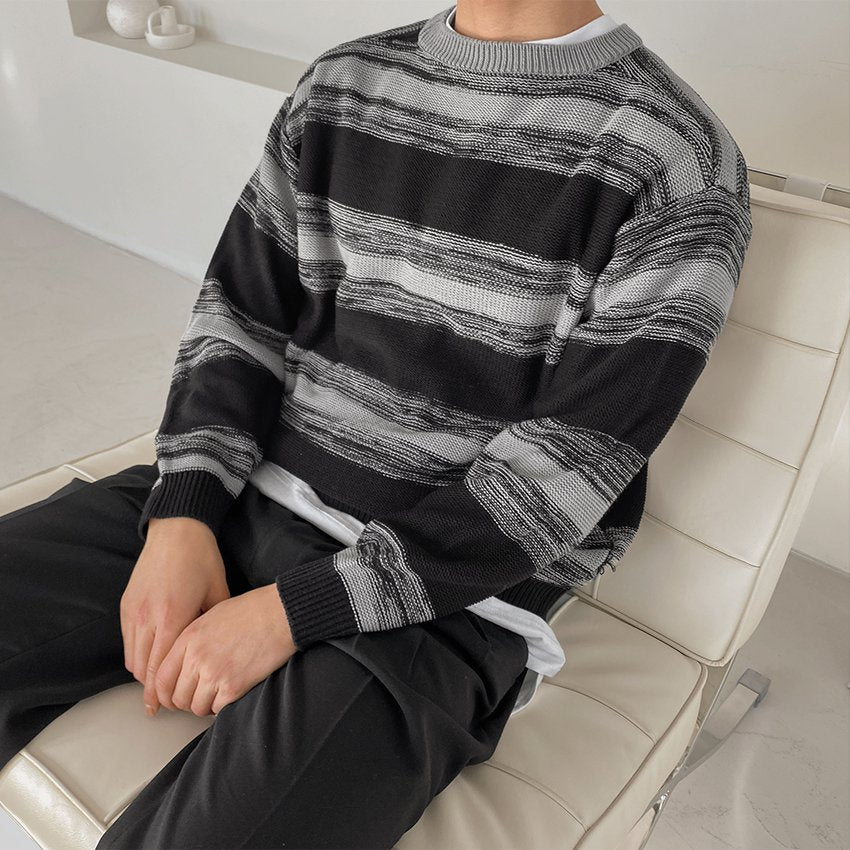 Gradation Line Slit Knit