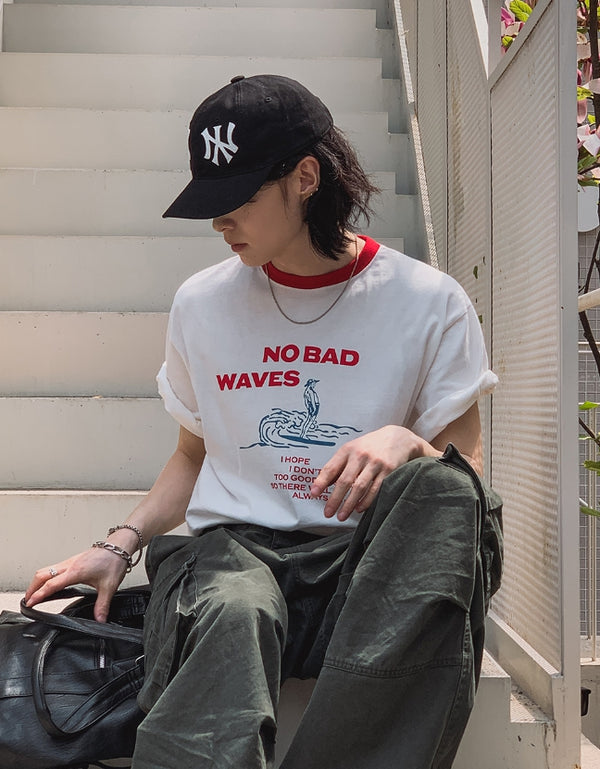NO BAD WAVES shot sleeve