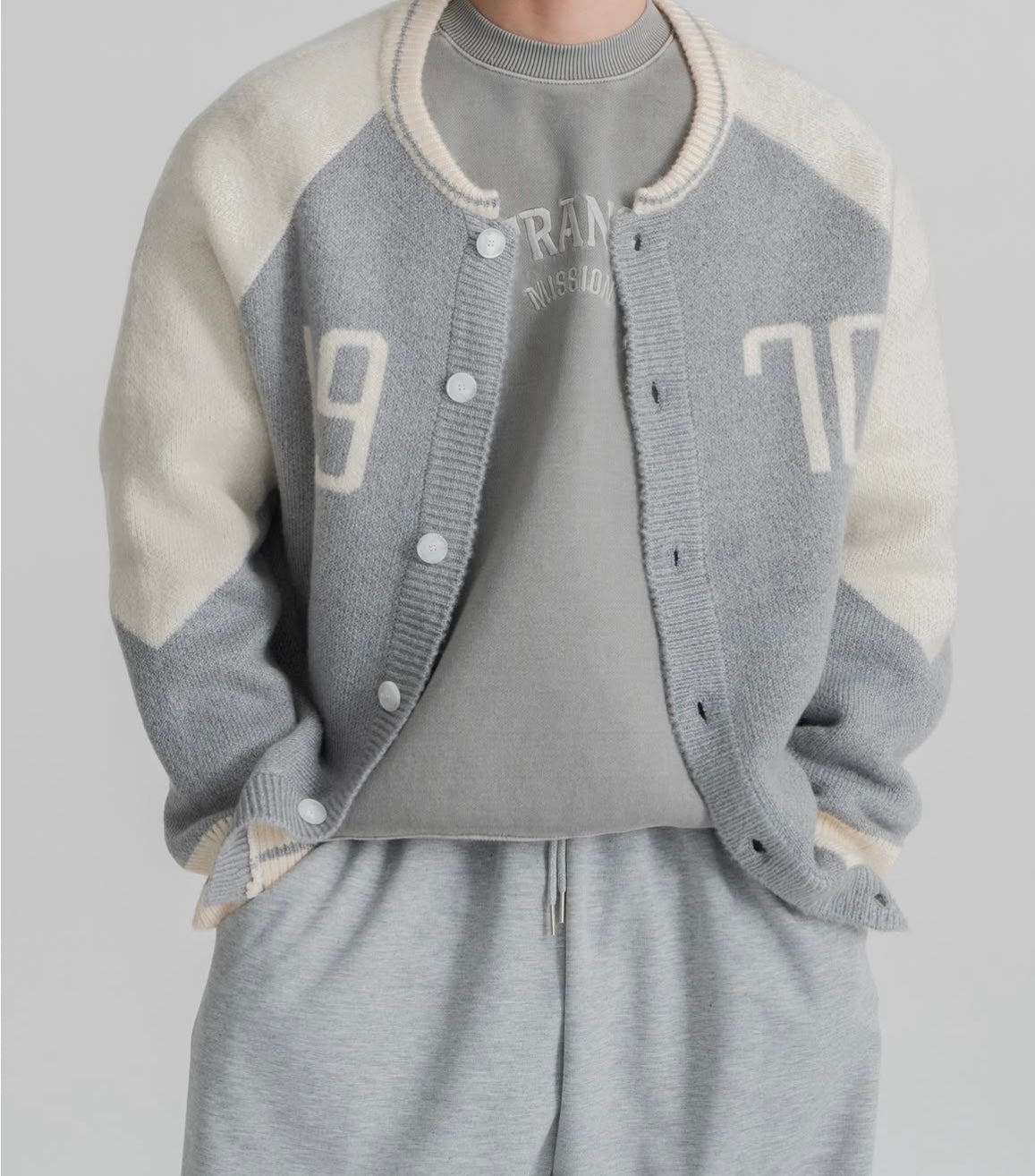 1970 mixed fabric cardigan