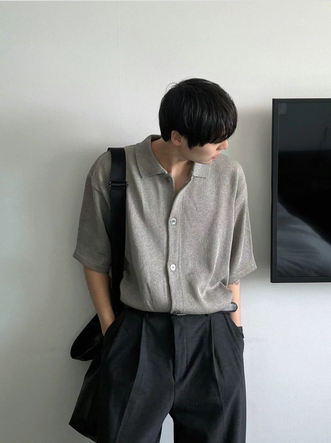 (韓系文青)翻領針織knit