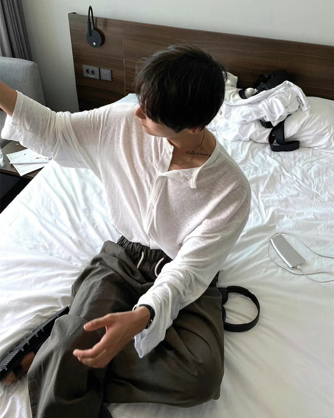 (柔軟basic) basic cotton cardigan