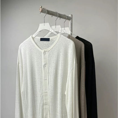 (柔軟basic) basic cotton cardigan