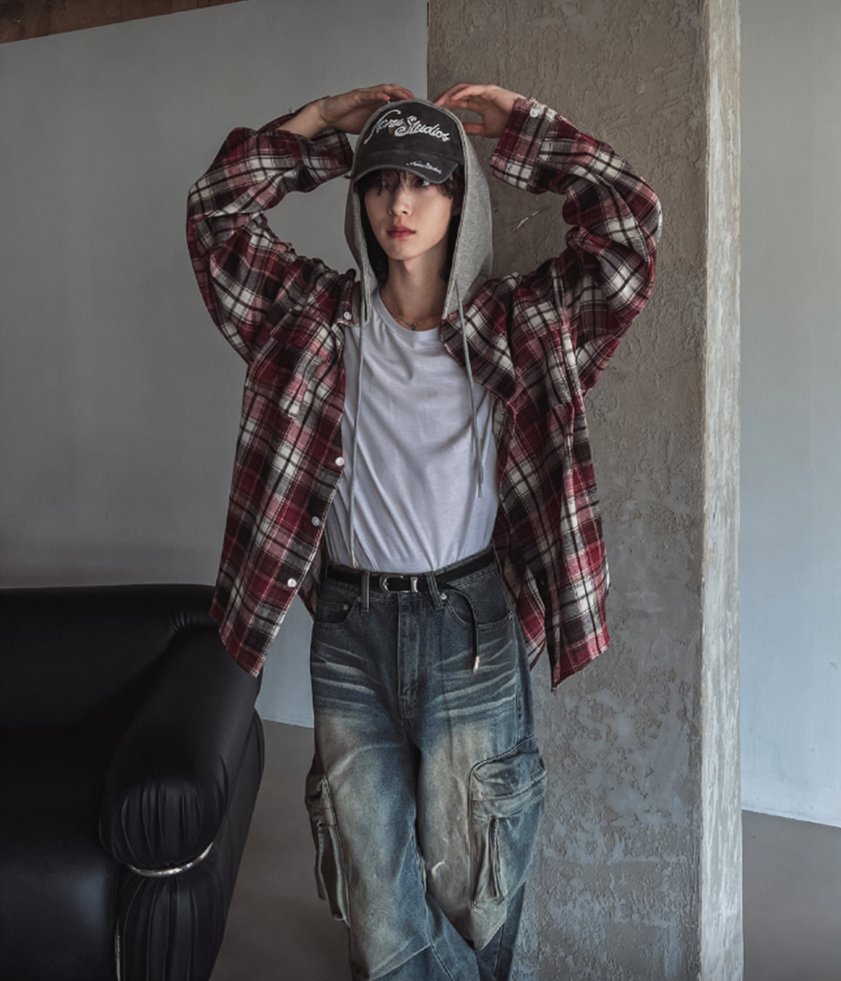 Street Checked Hoodie