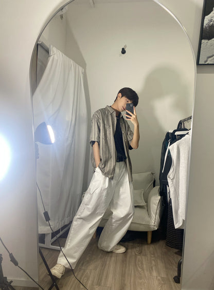 White Wide Pants #PB043