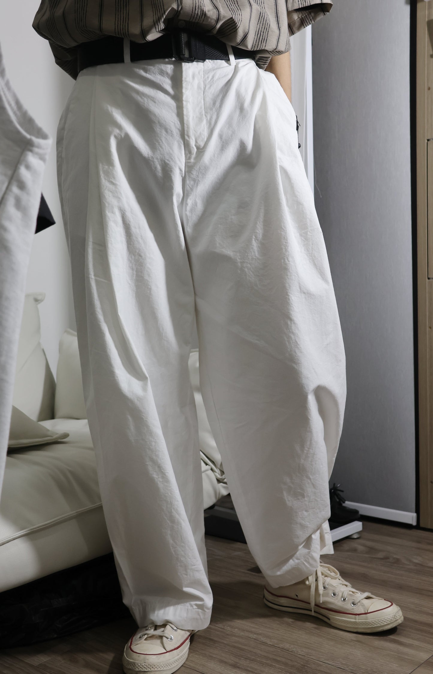 White Wide Pants #PB043