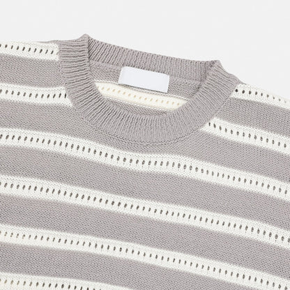 Stripes Mesh Knit Top