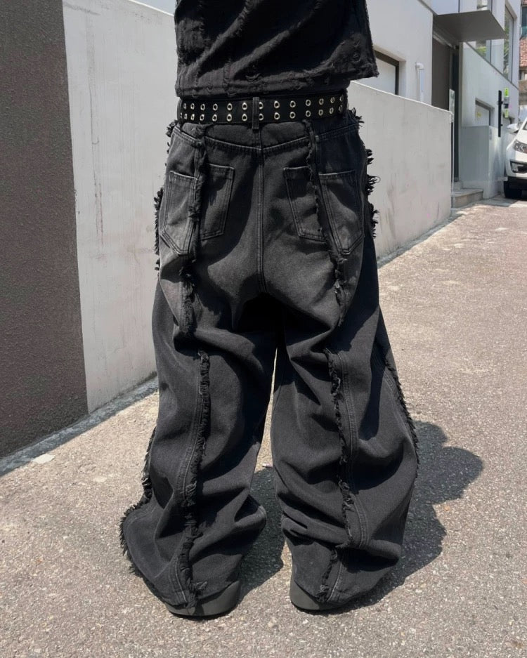 100% Cotton Line Wide Pants