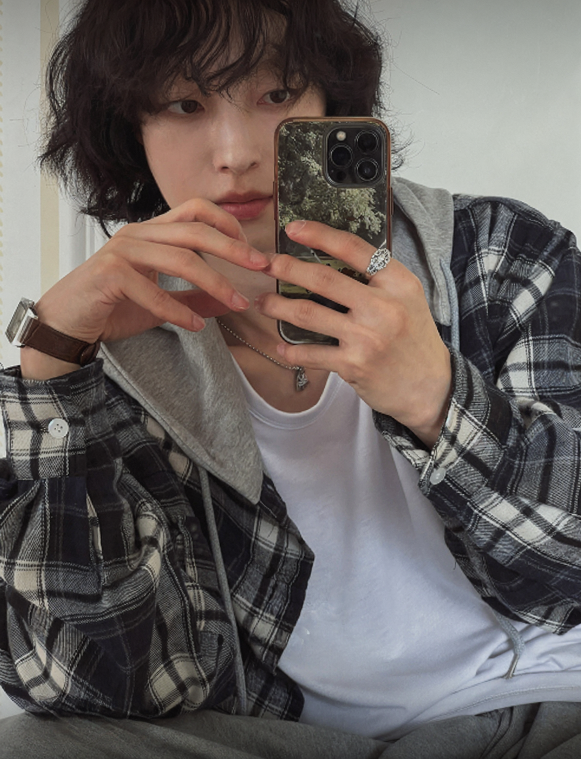 Street Checked Hoodie