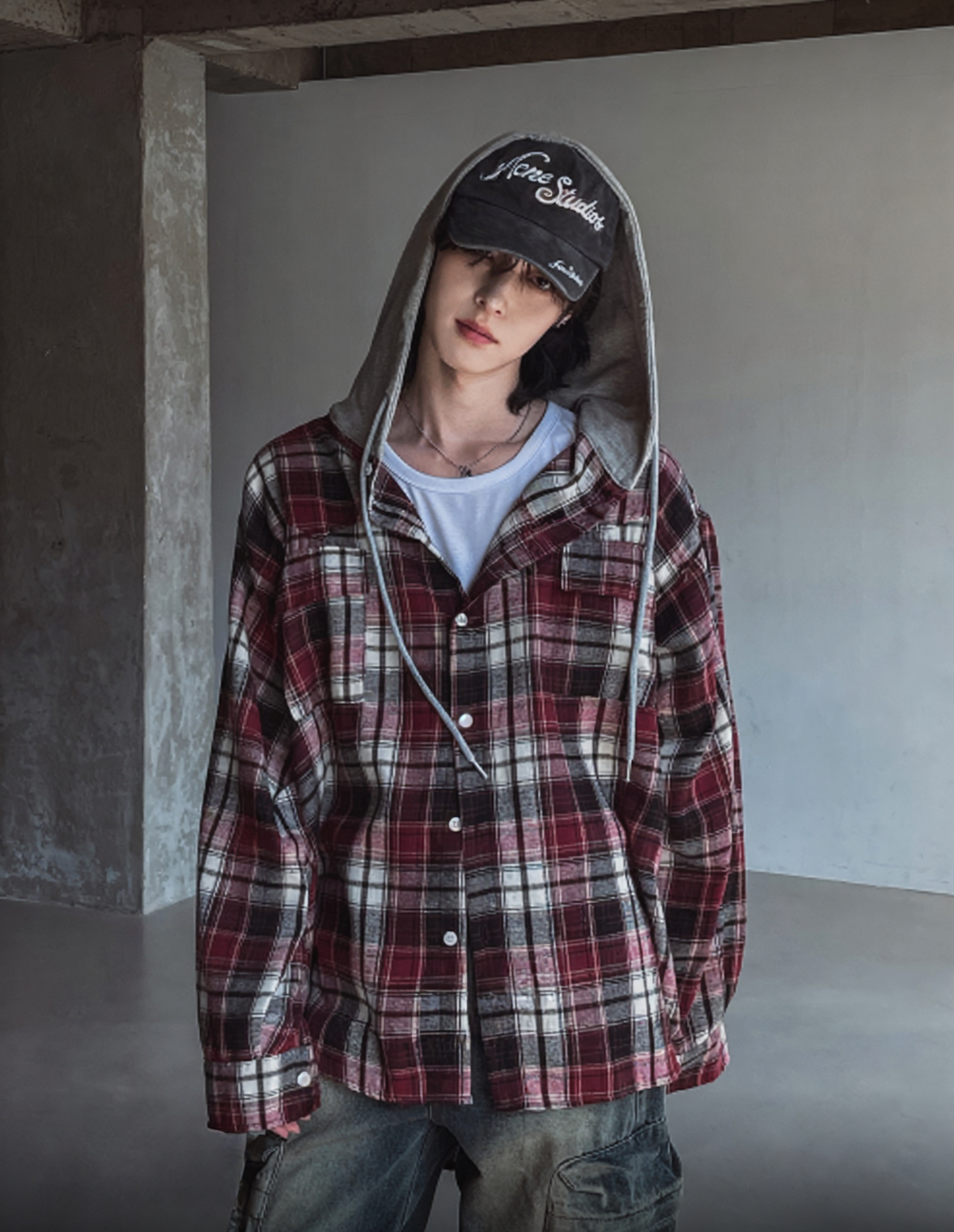 Street Checked Hoodie