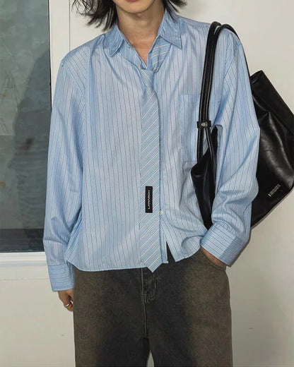 Striped cropped shirt