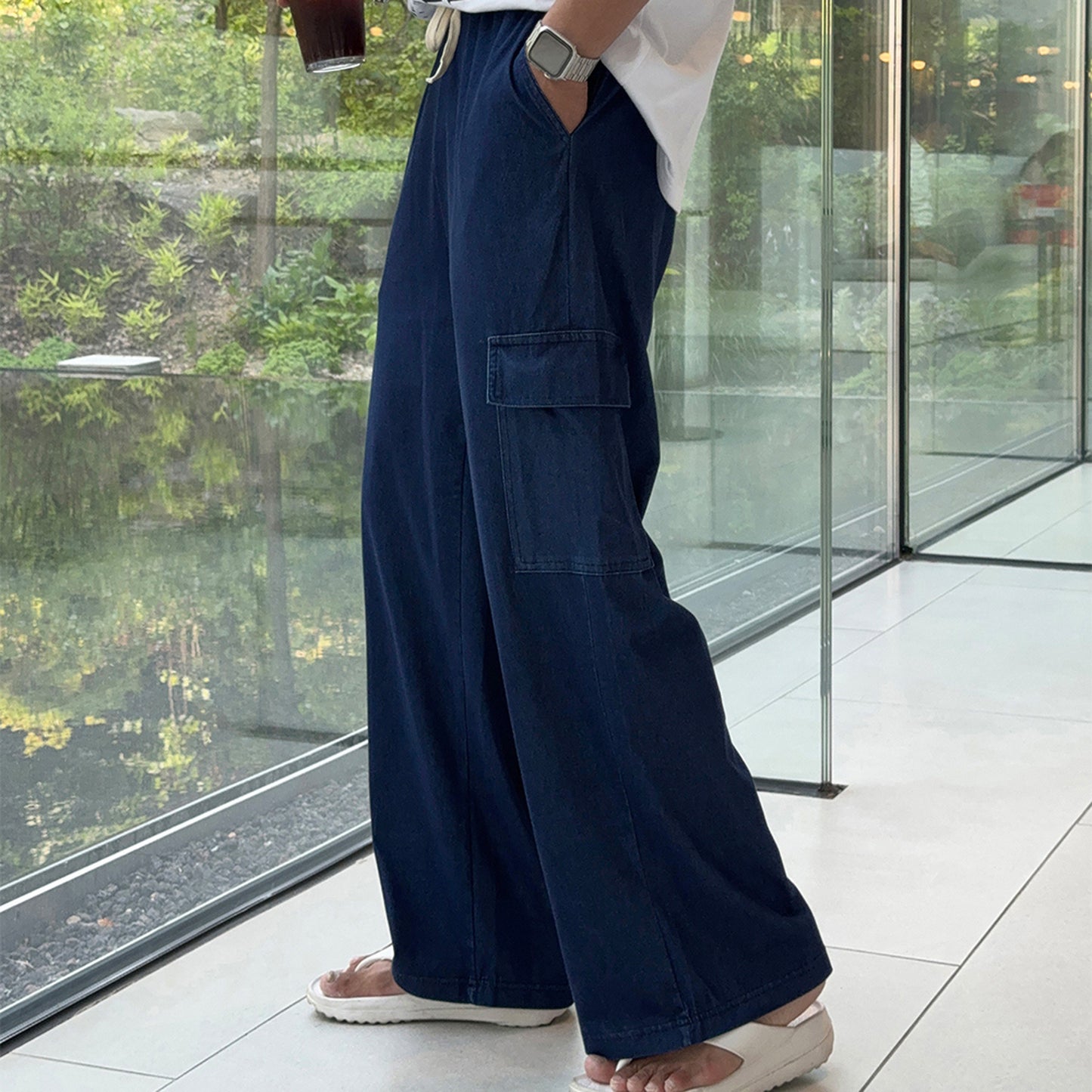 Summer Denim Cargo Pants