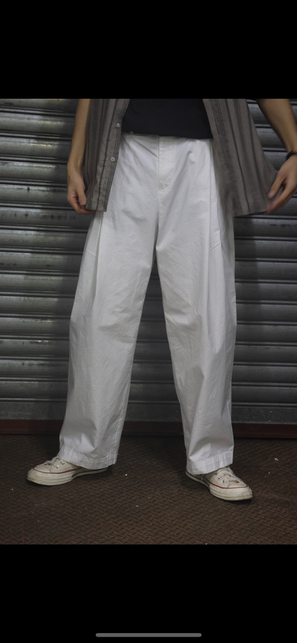 White Wide Pants #PB043