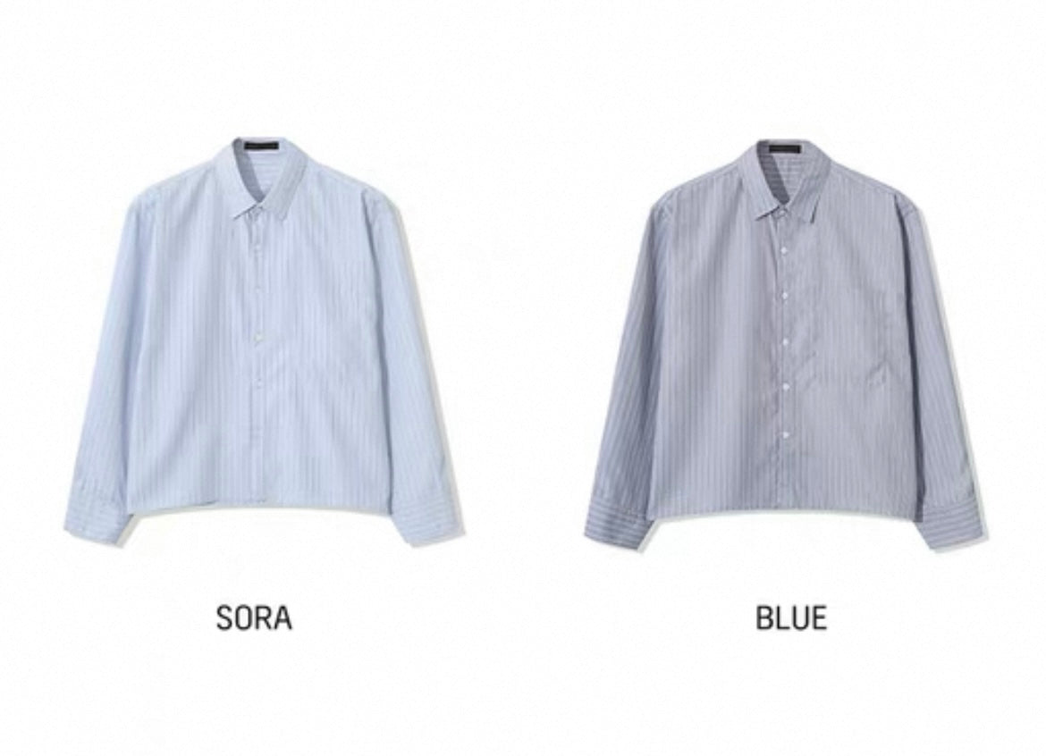 Striped cropped shirt