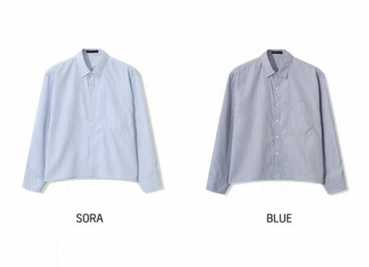 Striped cropped shirt