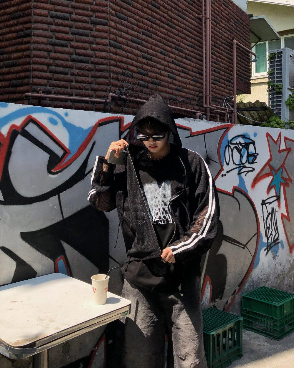 Net Hoodie Jacket