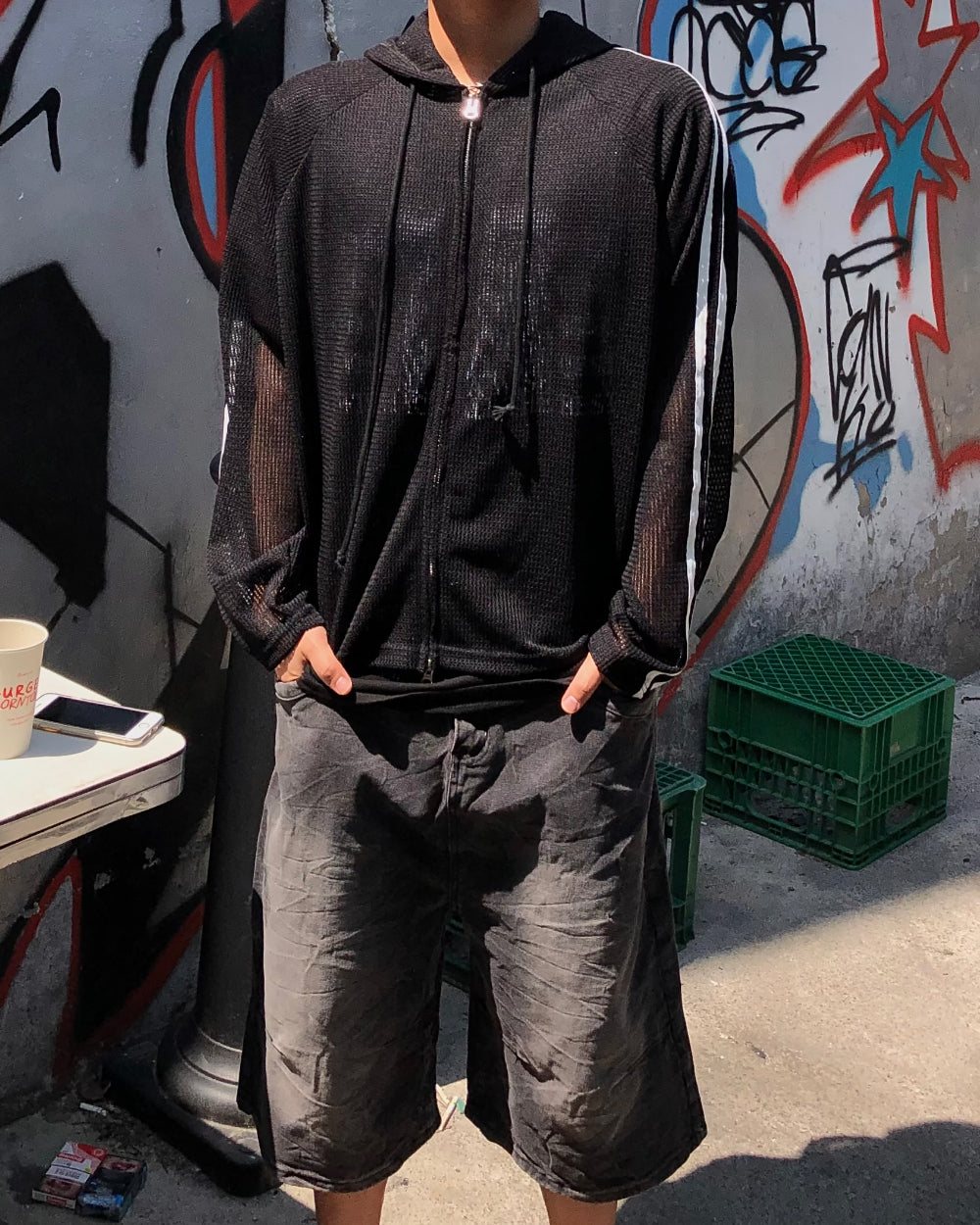 Net Hoodie Jacket